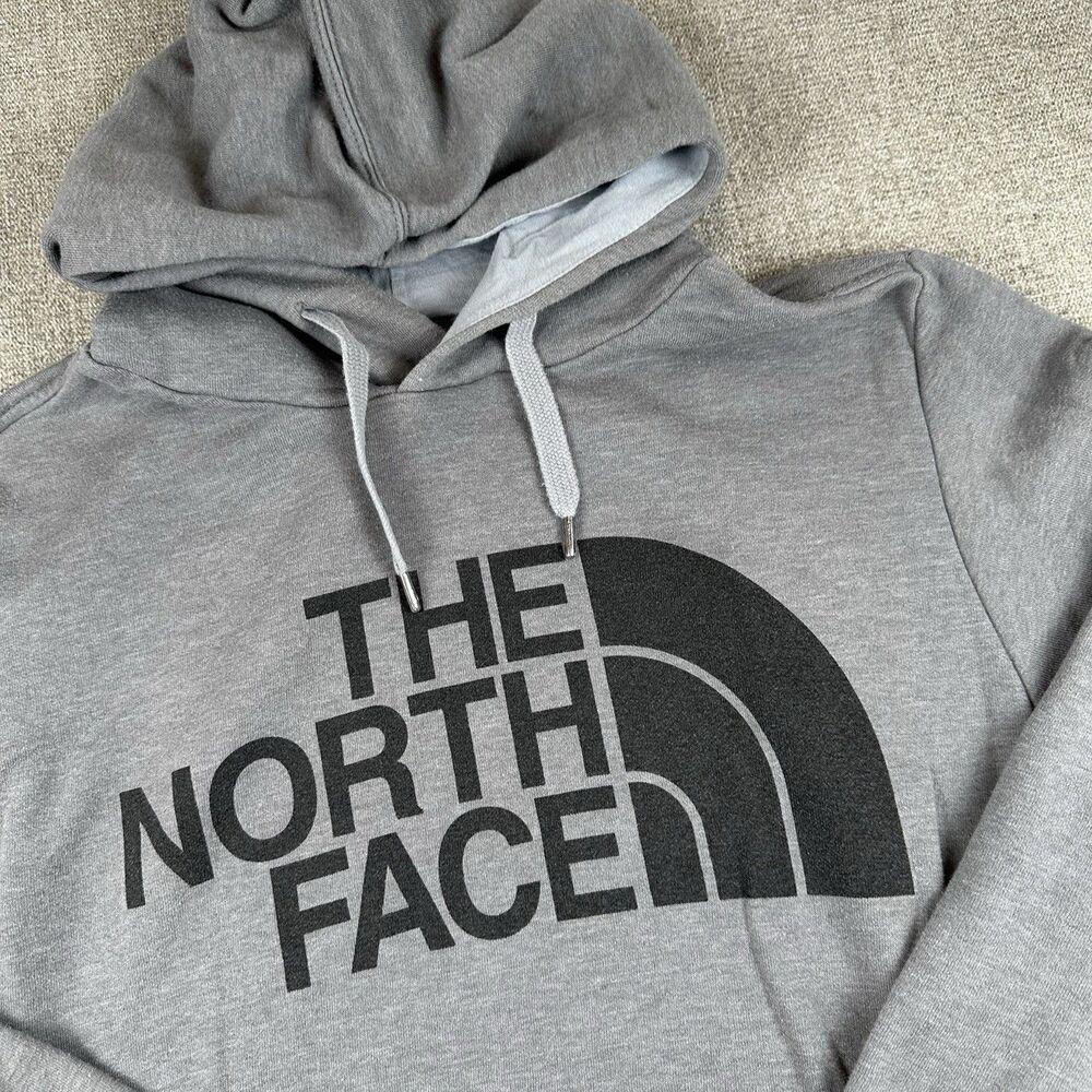 North Face Mens M Light Gray Pullover Easy Hoodie Sweatshirt Half Dome